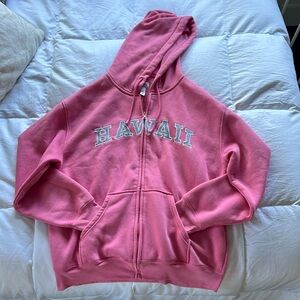 pink hawaii zip up